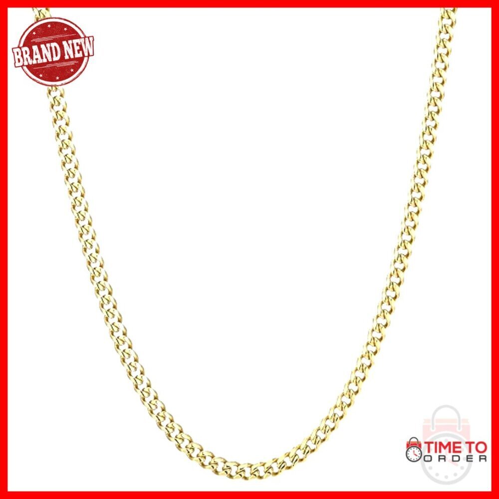 8mm Cuban Link Chain Necklace Stainless Steel 24 Inch Lobster Clasp